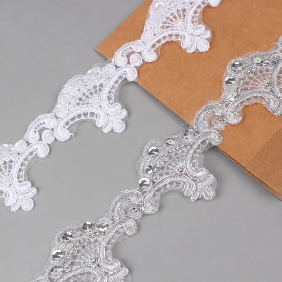 1 Yard Gold Lace Trim Braid Lace DIY Garment Accessories Embroidery Fabric 7CM Wide