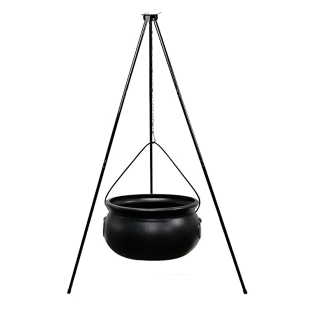 Halloween Witches Cauldron on Tripod with Lights 51 Inch Indoor Outdoor Decorative Candy Container and Spooky Accent