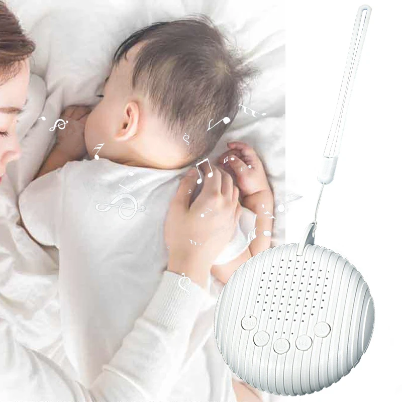 White Noise Sound Machine Portable Baby Sleep Machine 10 Soothing Sounds Volume Adjustable Built-in Rechargeable Battery USB