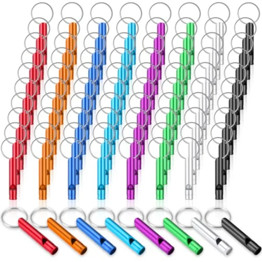

Pcs Emergency Whistles with Keychains Aluminum Extra Loud Survival Safety Waterproof Whistle Key Chain Bulk for Outdoor Sports