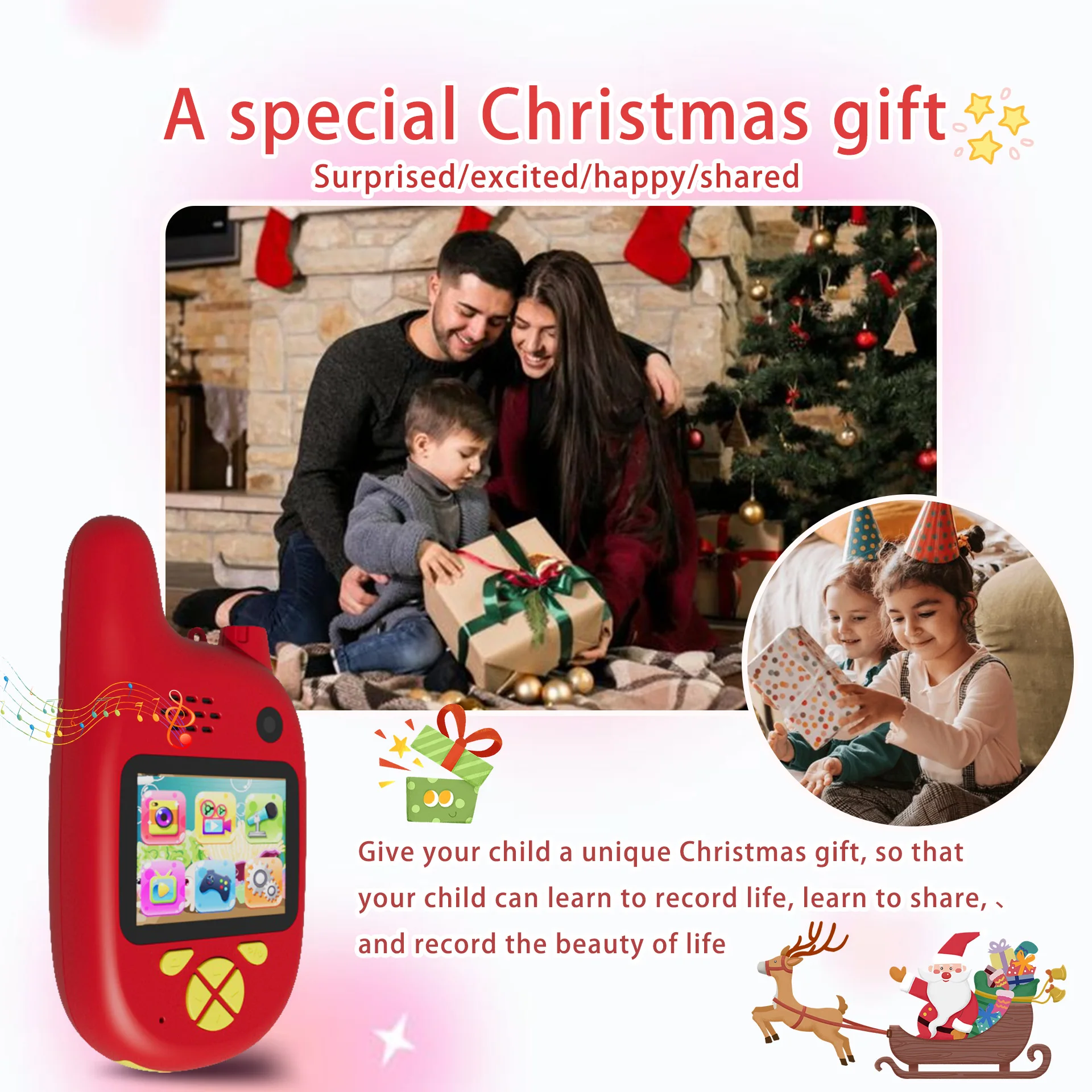 Kids Camera Boys Girls Suitable for children over 3 years old Easy to carry Rechargeable Children's toys Parent-child Interactio