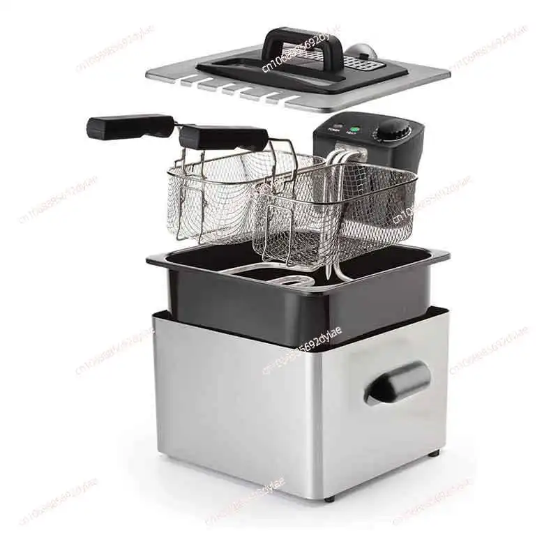 

2000W 5L Commerical Kitchen Home 2 Basket Table Top Electric Deep Oil Fryer Feyers