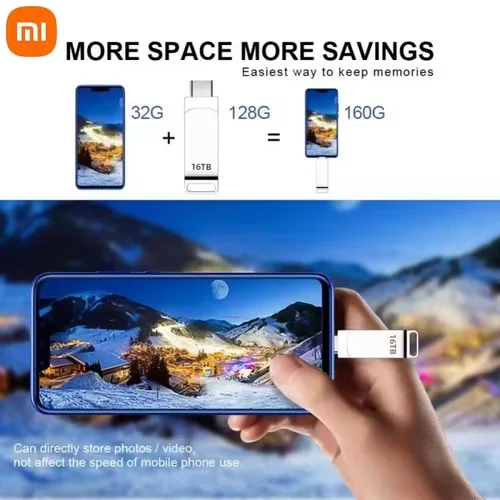 Imagen 2 del producto XIAOMI MIJIA-unidades Flash de 16TB, transferencia USB de alta velocidad, Pendrive de Metal, tarjeta de memoria, Flash Disk, Memoria, palo impermeable