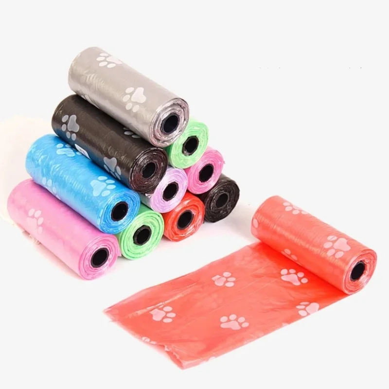 10Rolls Degradable Pet Dog Waste Poop Bag With Printing Doggy Bag Degradable Pet Waste Clean Poop Bag Dog Up Clean Bag Dispenser