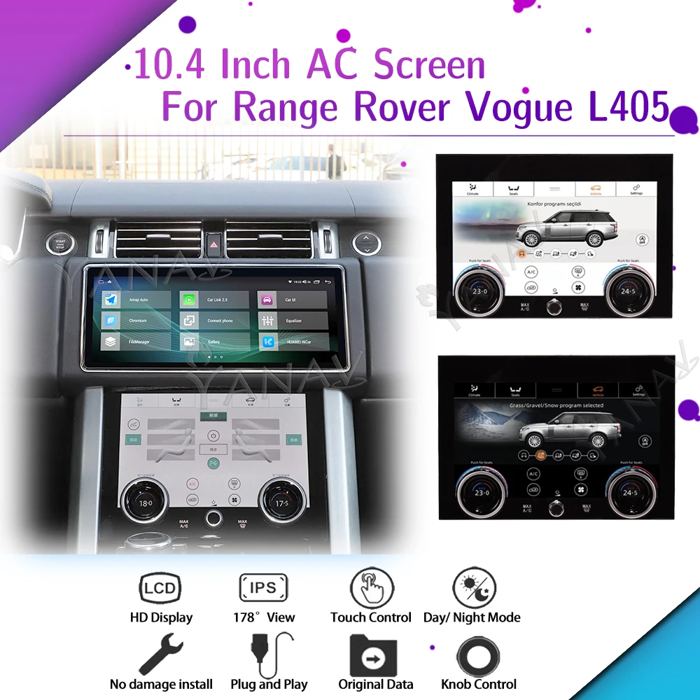 10.4 inch AC Panel Air Touch LCD Screen For Land Range Rover Vogue L405 2013-2017 Condition Control Climate Board Seat Heating