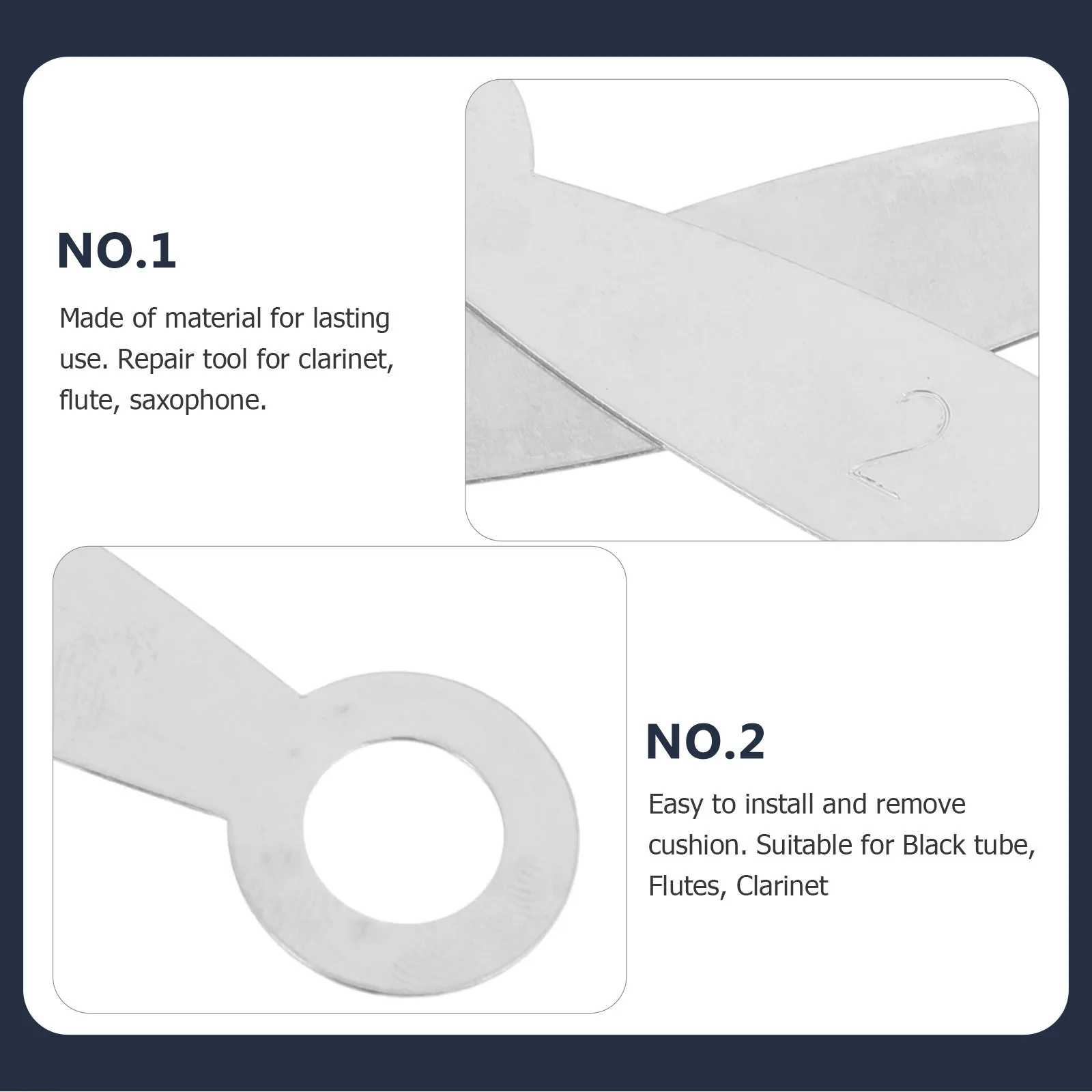 

3Pcs Flute Leveling Tool Stainless Steel Repair Instrument Tool Cushion for Flute Clarinet Black Tube Pads Leveling Rings Pad