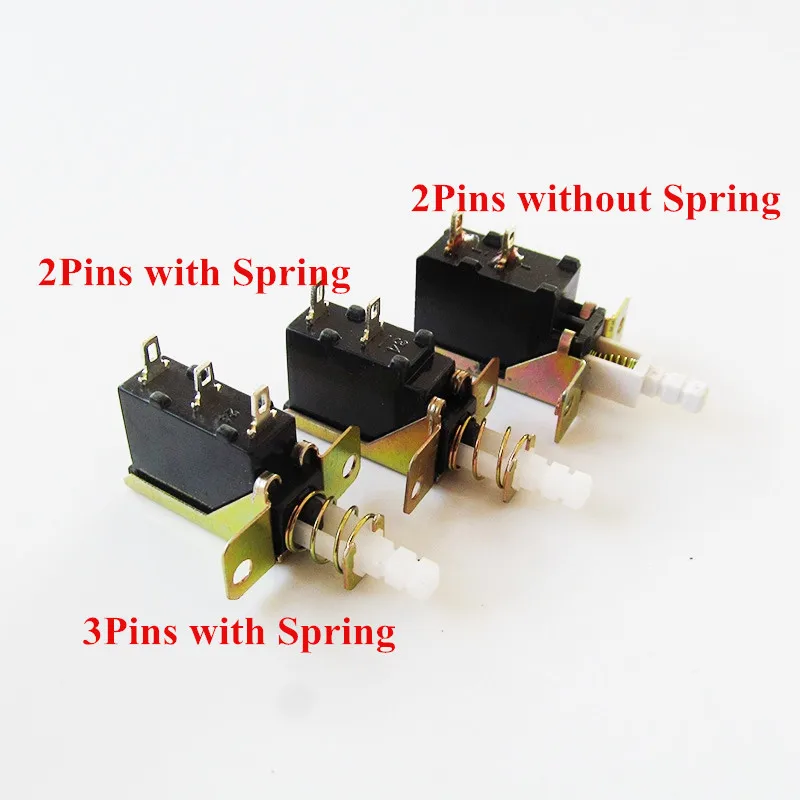 Power Switch 2pins 3 pins 5A AC 250V 20MM Hole Spacing Latching Action (SPST) For CD DVD Kitchen Ventilator Power Switch