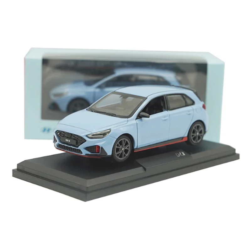 다이캐스트 1:38 스케일 i30 N 합금 풀백 자동차 모델 성인 소년 취미 컬렉션 기념품 선물 장식