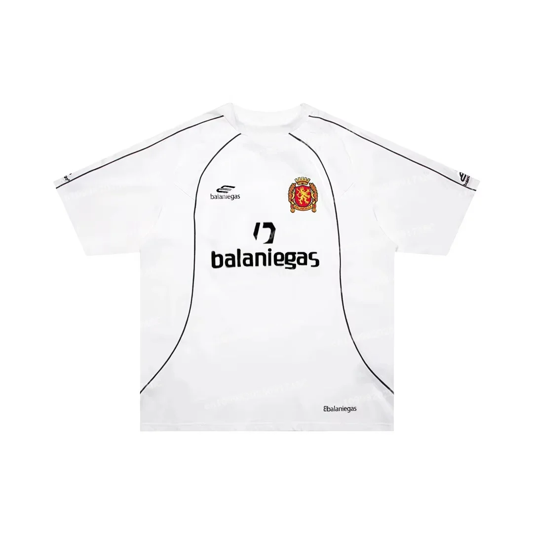 Letnia męska koszulka piłkarska z krótkim rękawem Balaniegas B Home, luźna koszulka męska/damska, koszulka damska, koszulka dziecięca