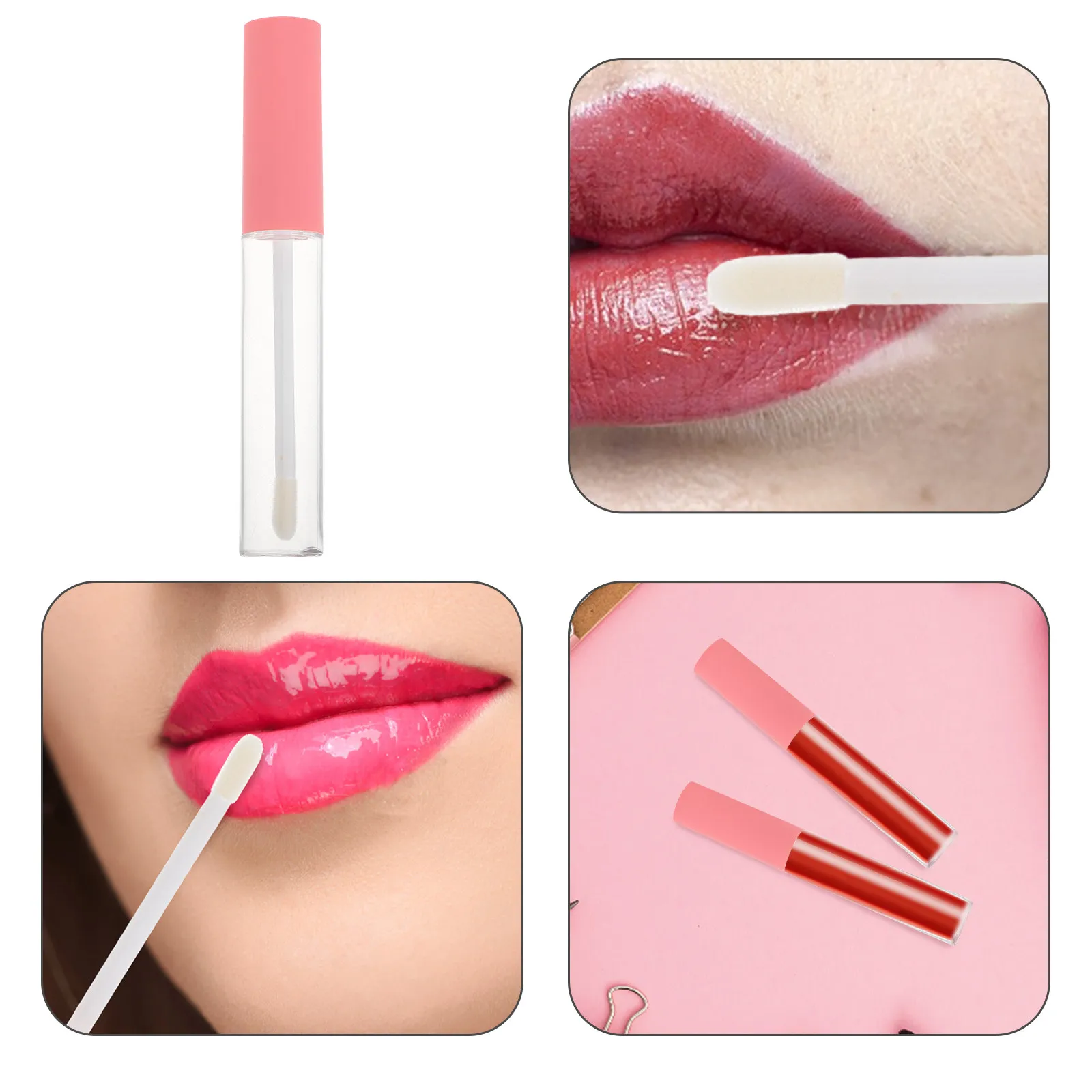 

5 шт. прозрачных контейнеров для блеска для губ, пустые мини-тюбики 10 мл, набор для самостоятельного изготовления блеска для губ, портативный, легкий дизайн для личного использования или небольших объемов