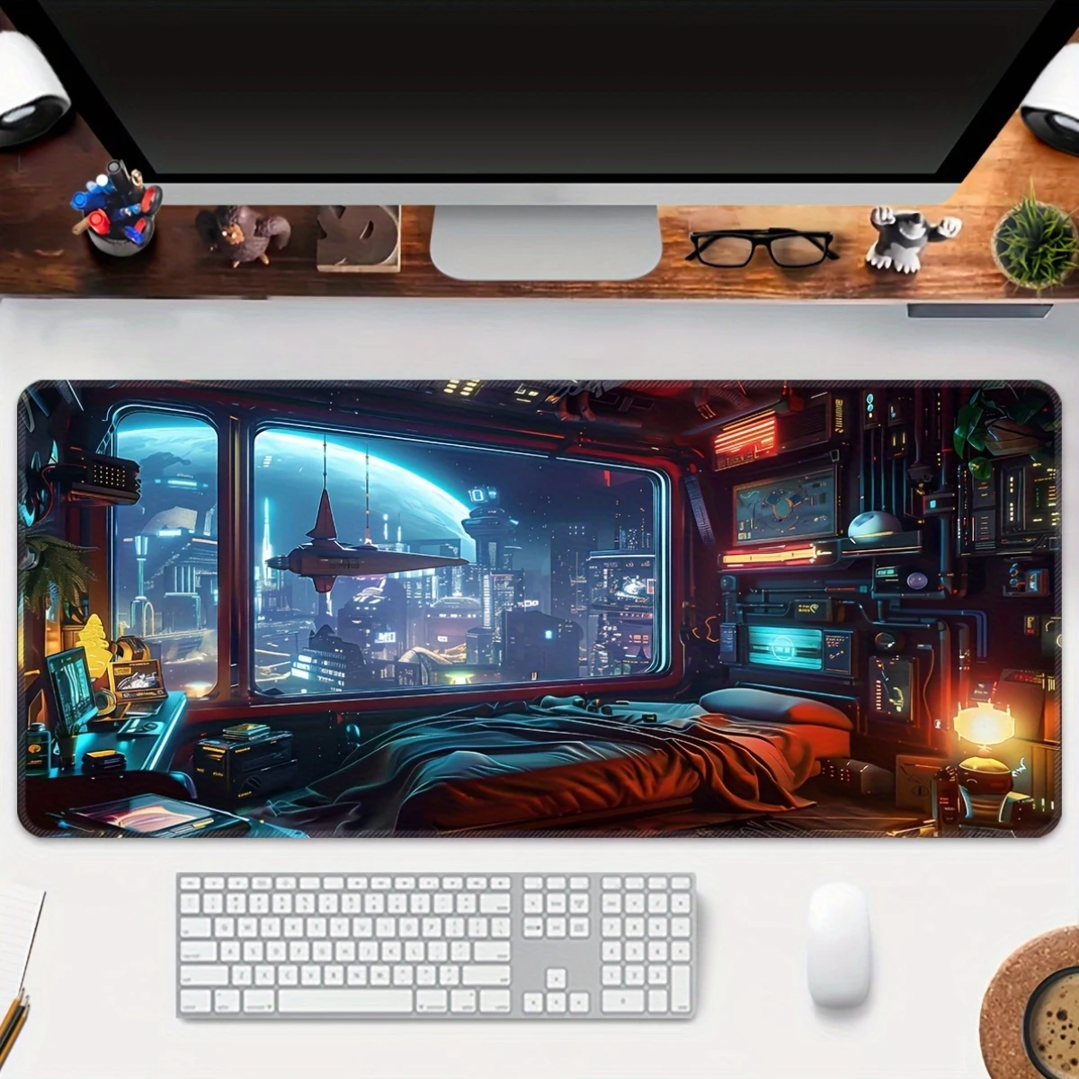 

Space Cockpit XXL Gaming mousepad Precision locking edge non-slip rubber mat Washable table mat Perfect for esports office work