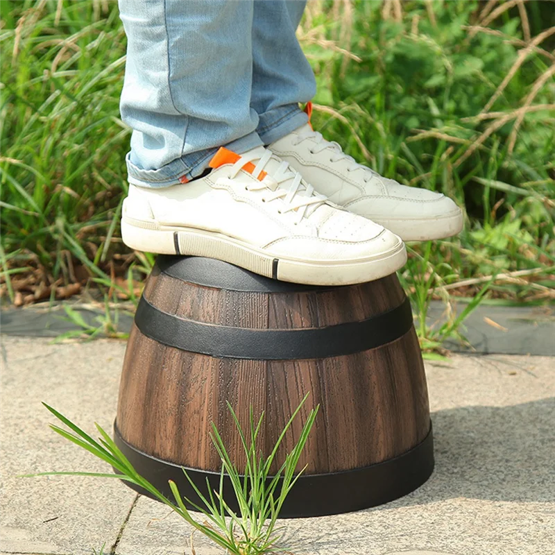 

ABPQ-Flower Pots, Whiskey Barrel Flower Pots, Plastic Flower Pots Imitation Wine Barrel Design,For Garden Plants(3PCS)
