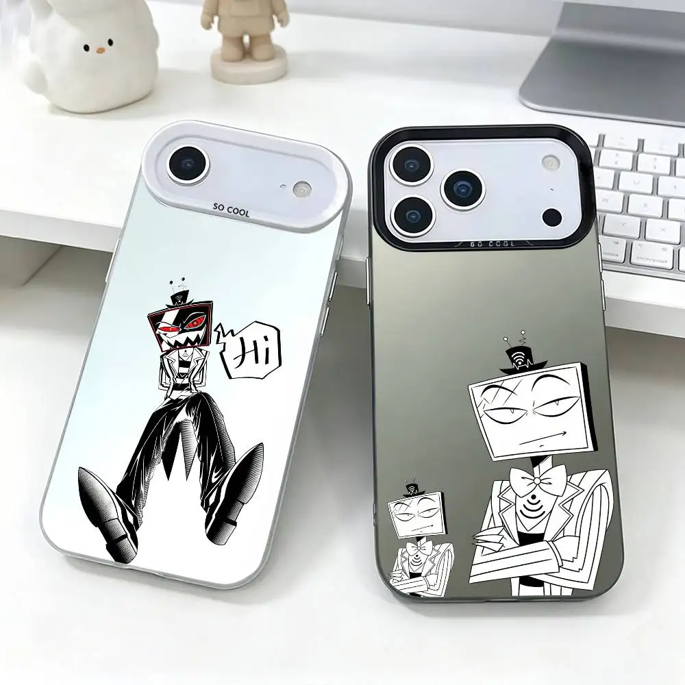 H-HazbinS Vox Hotel Trust Us  Phone Case For iPhone 17,16,15,14,13,12,11 Plus,Pro Max,XS,Colorful Silver Cover