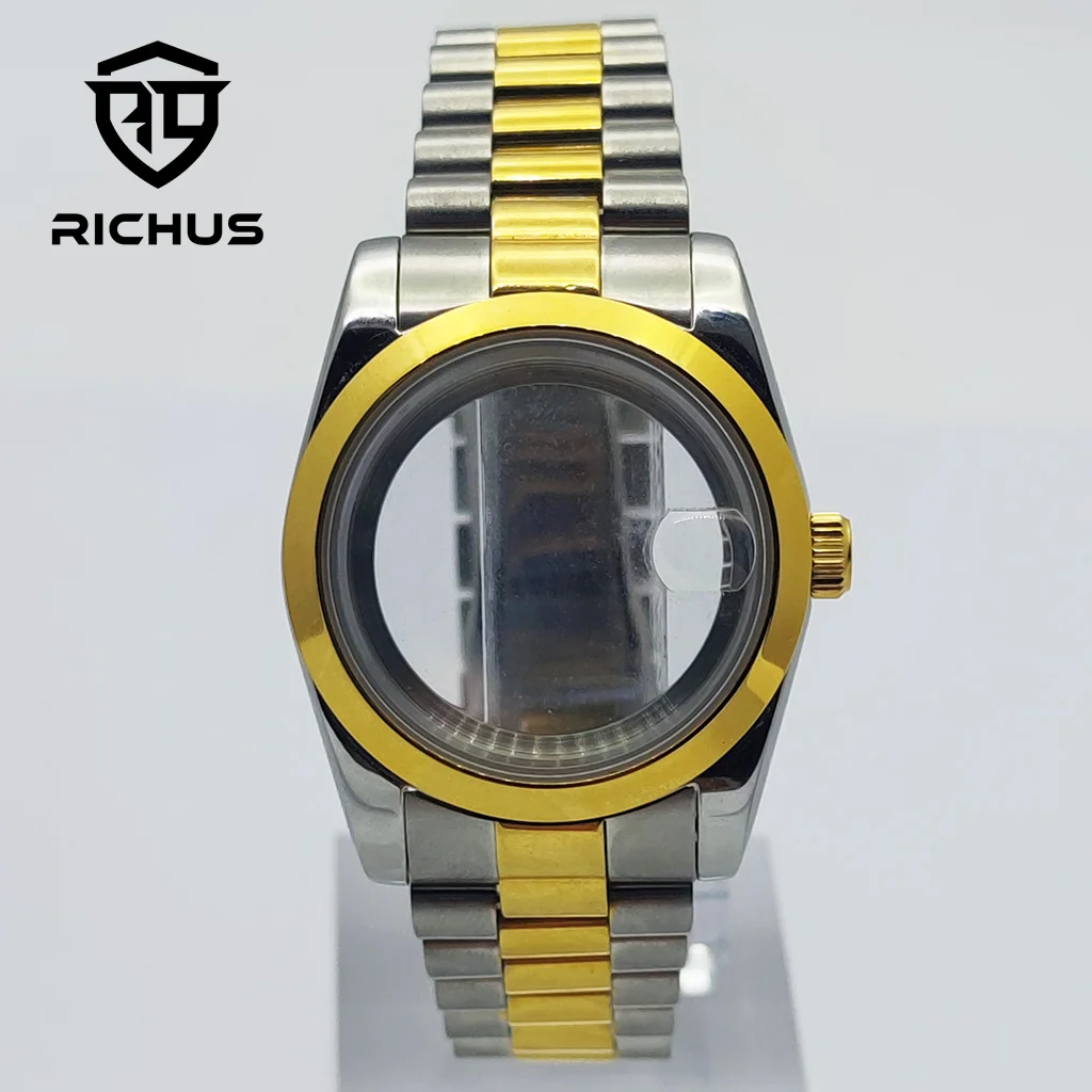 

RICHUS 36/39mm Silver Gold Case 10ATM Fit NH35 NH36 Miyota8215-DG ETA2824 PT5000 Movement Watch Accessories