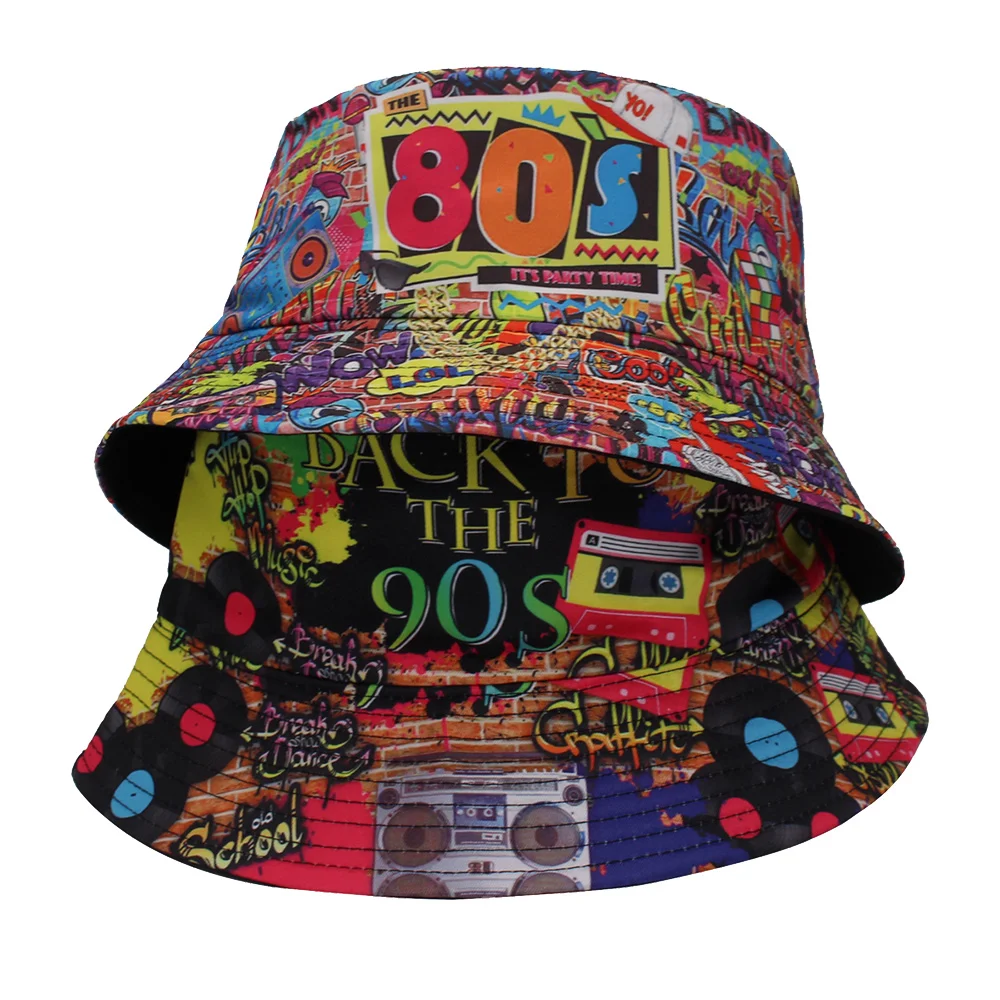 Sombreros de cubo para mujer, sombrero de pescador con letras Reversibles, Hip Hop, Panamá, gorra de cubo para mujer, sombrero de sol de pesca estampado de verano y otoño