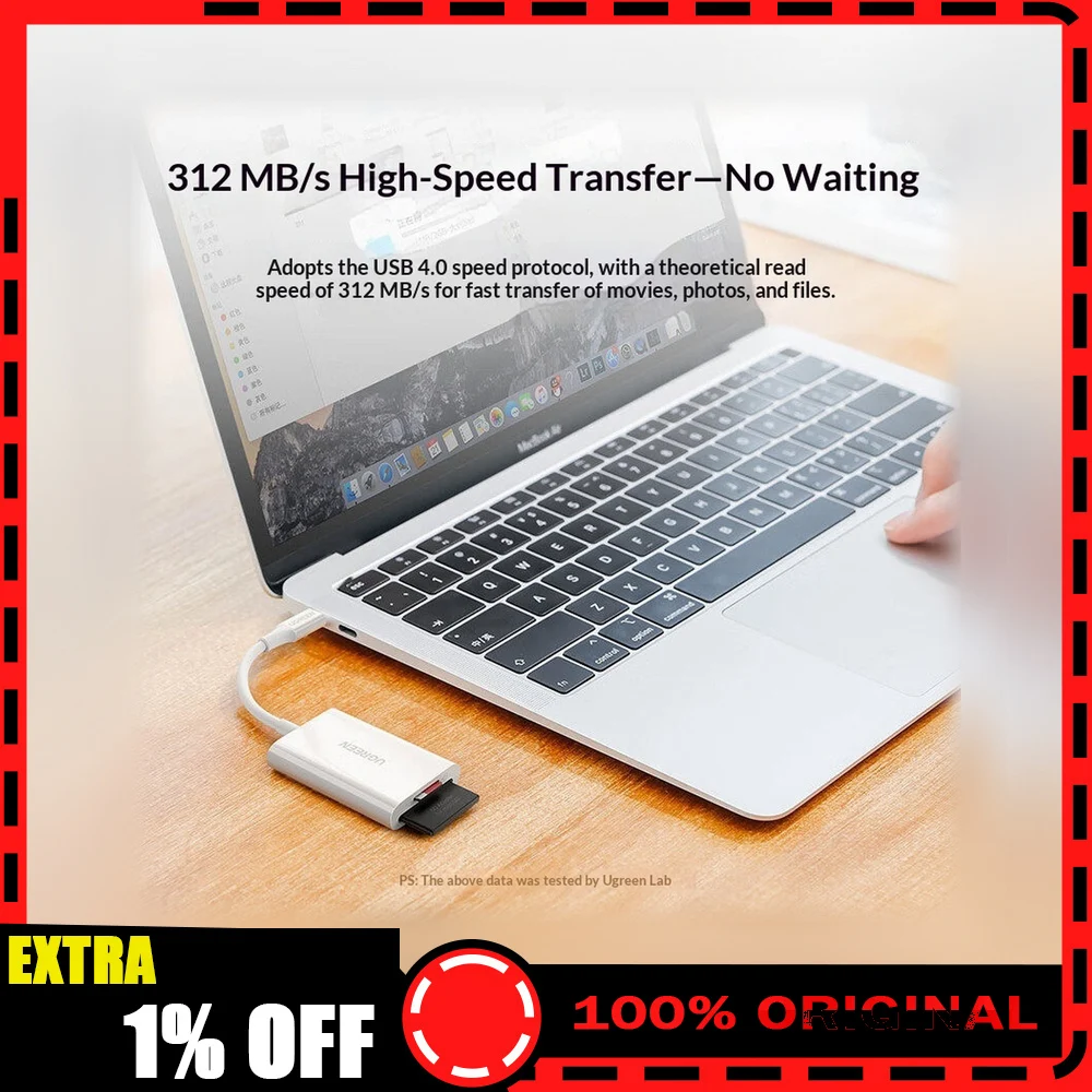 UGREEN 60724 CM265 USB C SD TF Card Reader 4.0 Dual Slot Memory Card Adapter for Laptop Tablet Phone