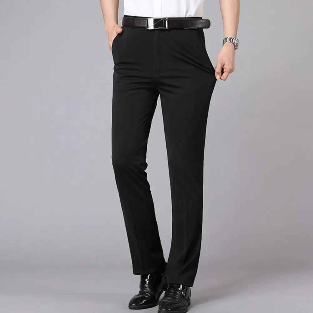 

Men's Summer Thin Fashion Business Casual Suit Pants Long Pants Men's Elastic Straight Sleeve Formal Pants Plus Size 28-40