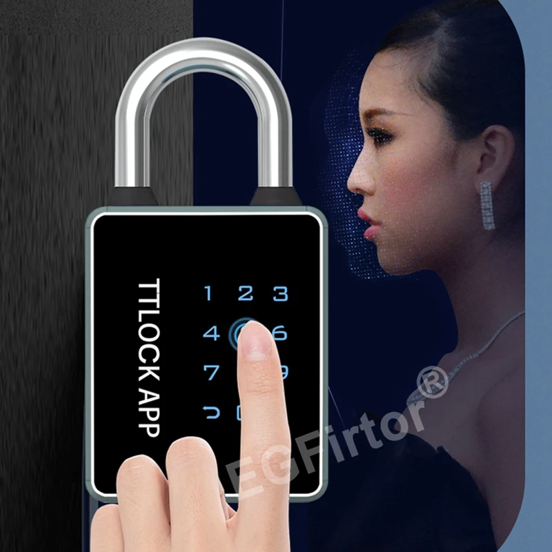 TTLock Password Bluetooth Padlock Touch Screen RFID IC Card Key Home Security Waterproof Cabinet Electronic Bag Luggage Padlock