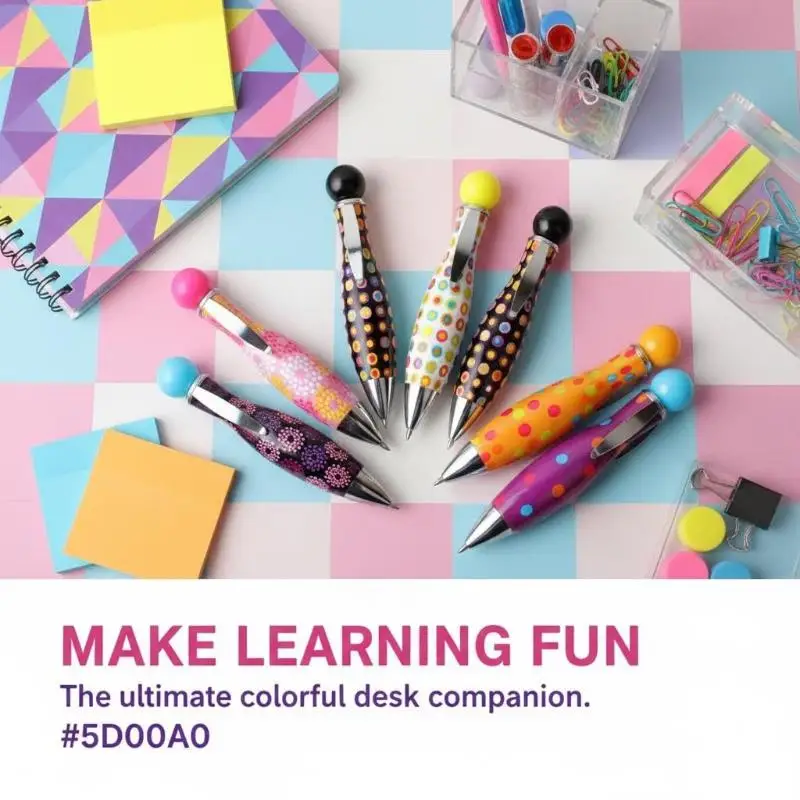 

Короткая мини-ручка в форме шарика для боулинга, элегантная ручка с цветочным принтом в стиле бохо, шариковая ручка для школы и офиса.