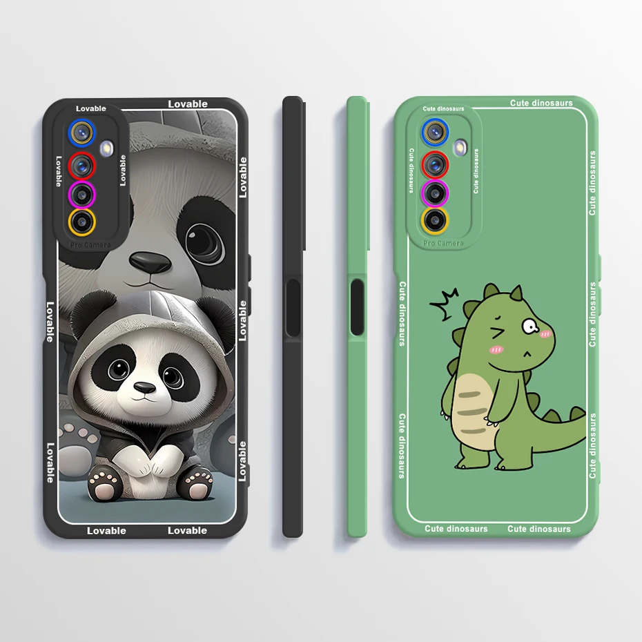 For OPPO Realme 6 Pro Case Cute Panda Liquid Soft Silicone Back Cover Phone Case For OPPO Realme6 Realme 6 Pro 6S 6 s 6Pro Funda