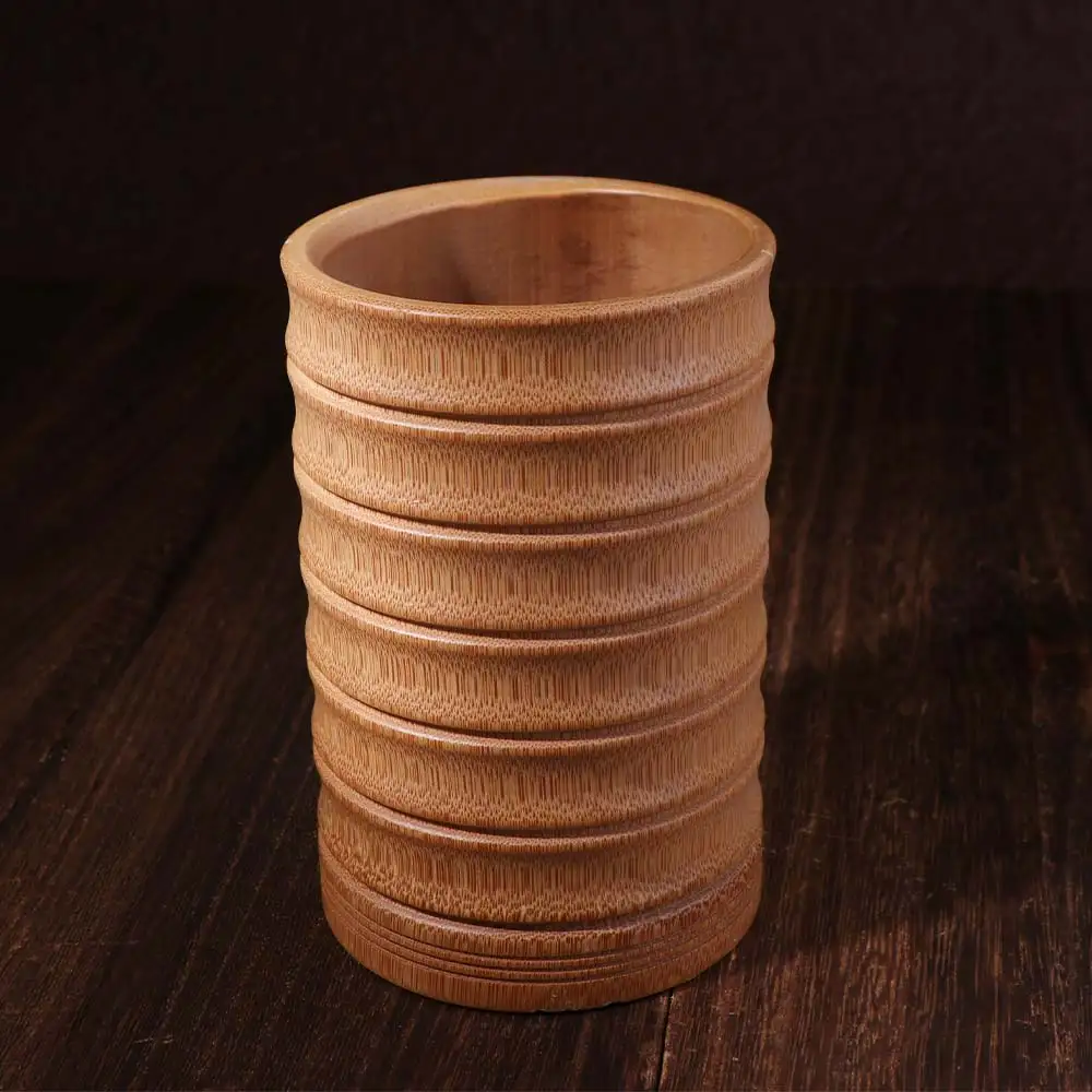 Household Classical Bamboo Pen Holder Convenient Chinese Style Stationery Storage Tube Natural Elegant Bamboo Stick Tube Office