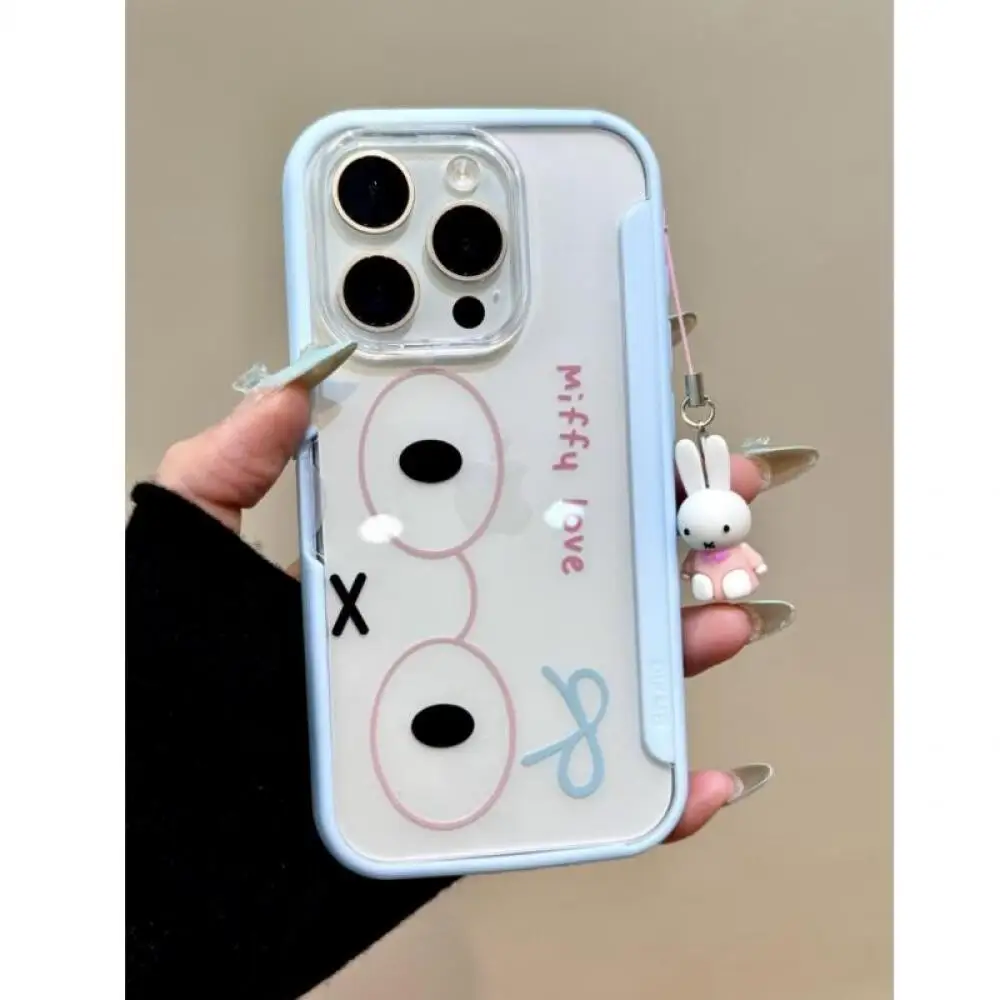 

Милые очки Miffy Rabbit с рисунком кролика подходят для Iphone 16 15 14 13 серии Pro Max противоударные чехлы для телефонов с подставками