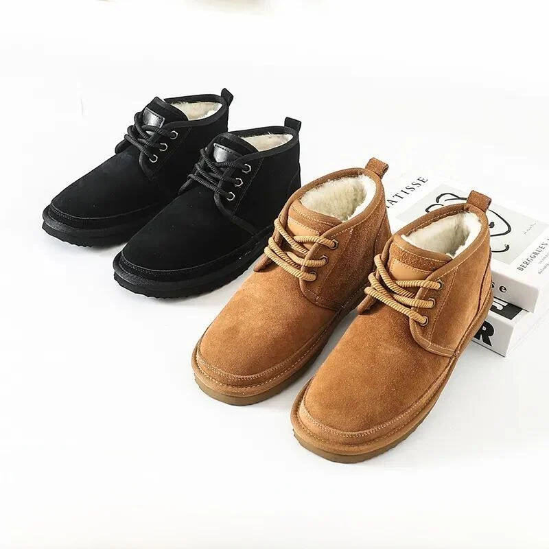 

Непревзойденные теплые утолщенные мужские зимние сапоги с подкладкой из коровьего флиса, на низком каблуке, короткие, в британском стиле, молодежная обувь