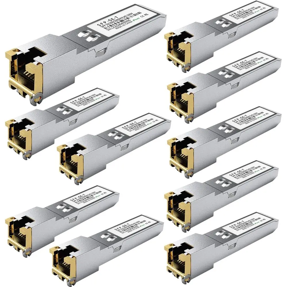 

10PCS SP to RJ45 Copper Cables, 1000Base-T Gigabit Ethernet Transceivers, Up to 100m, 1.25G SP-T Compatible