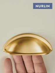 Nurlin Brass Cup Shape Pull Handle Cabinet Drawer Handles Vintage Pastoral Knobs Drop Shipping