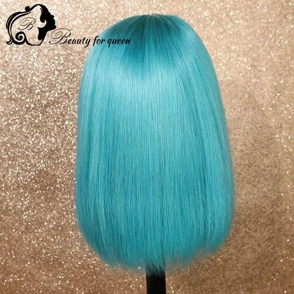 

Парик Lake Blue Bob 13x4 с кружевной передней частью, 100% натуральные волосы, плотность 180%, без клея, готовый к использованию