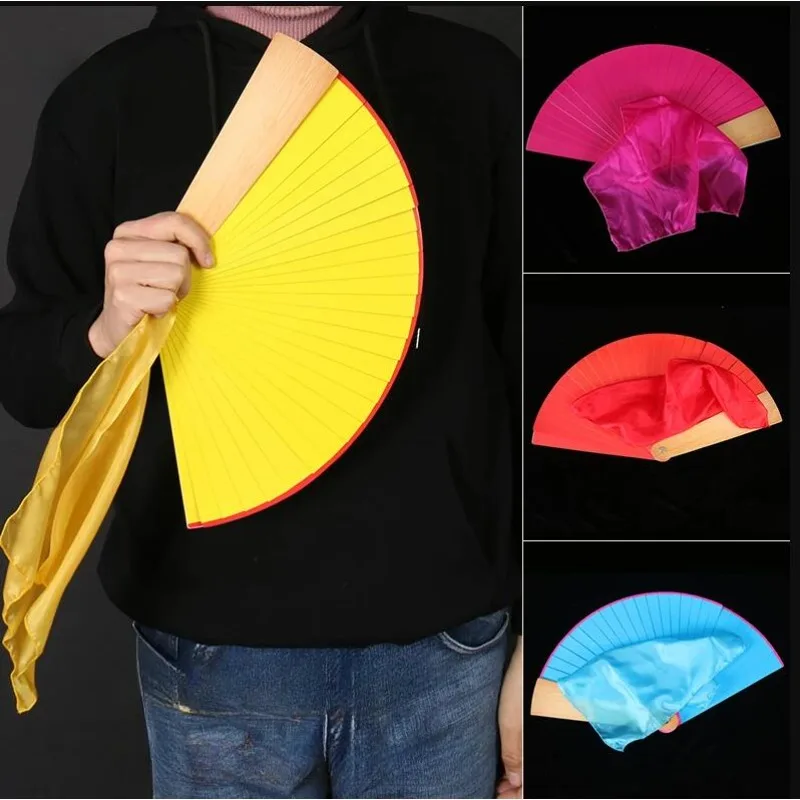 Four Color Magic Fan Color Changing Fan Funny Stage & Party Trick, Visual Illusion Prop for Magicians Comedy Magic Trick