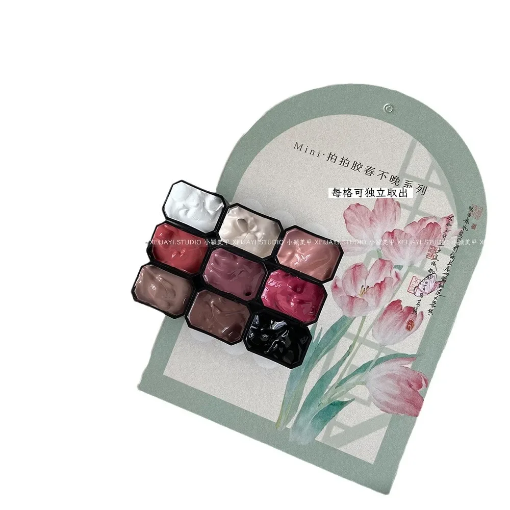 9-kleuren Chinese stijl lente is niet late aurora poeder shell gepolijst sprookjespoeder crème populaire brokaat poeder stevige nail art