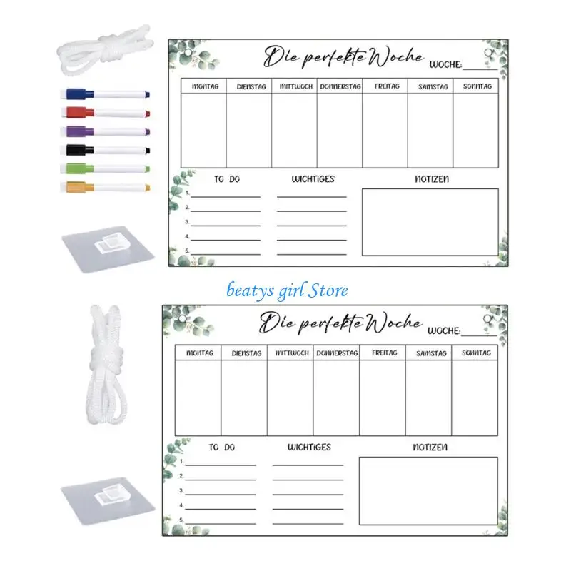 

C7AB Erasable Clear Acrylic Weekly Planner Message Board 11.81x7.87Inch Wall Mounted Bulletin Board For Daily Scheduling