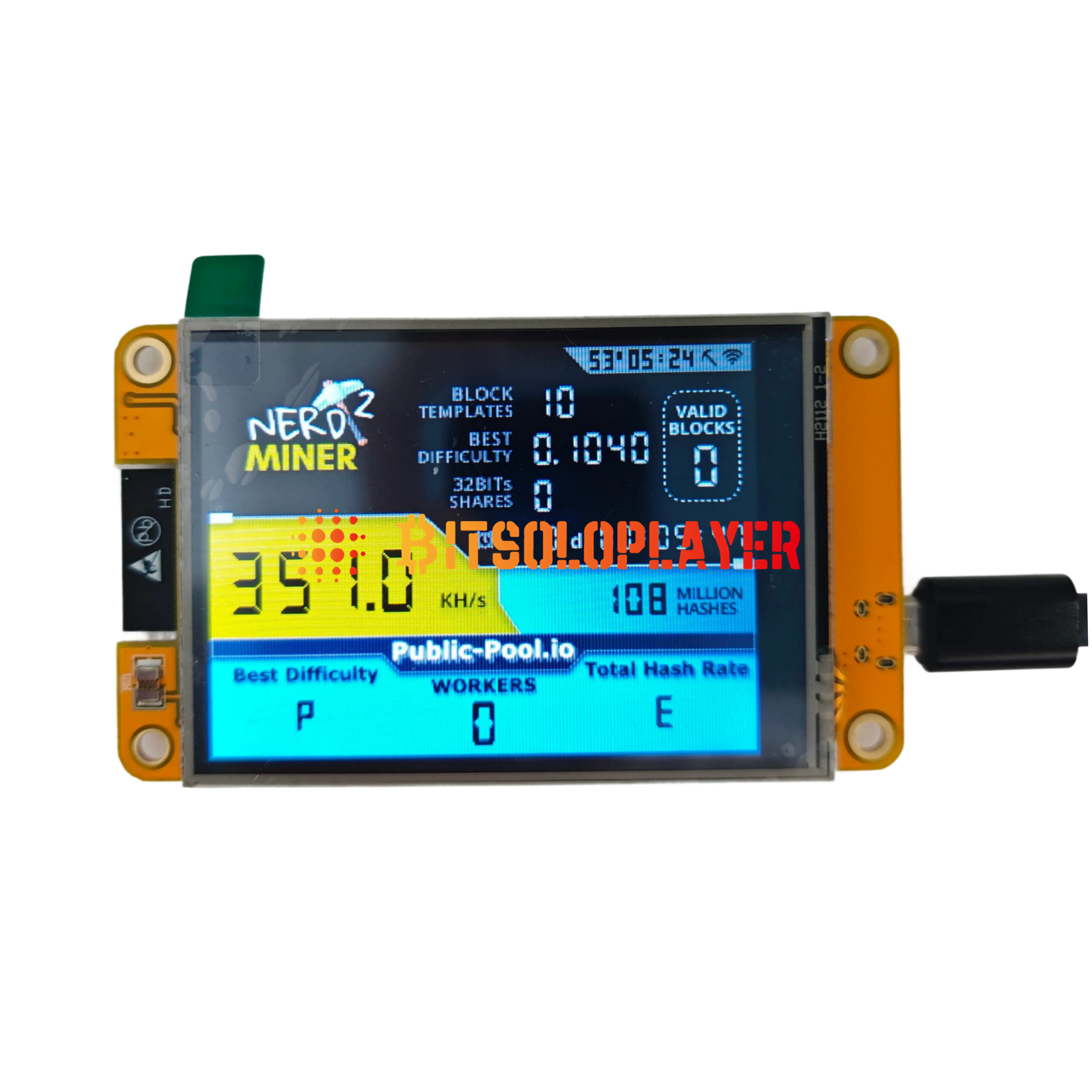 Bild 4: NerdMiner V2 ESP32-2432S028R Hashrate 350K/S 2,8 Zoll Smart Display Crypto Solo Lotterie Nerd Miner Bitcoin Miner