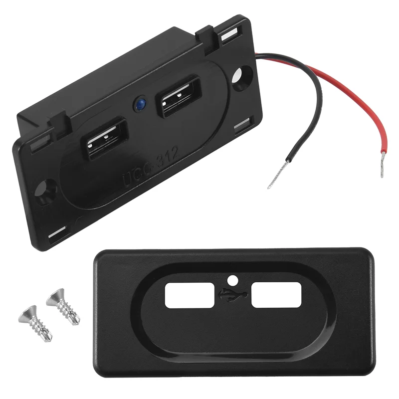 A45F-Vehicle DC5V/3.1A Dual USB Ports Charger Socket Modification Accessories For Car Camping Boat Motorhome Caravan