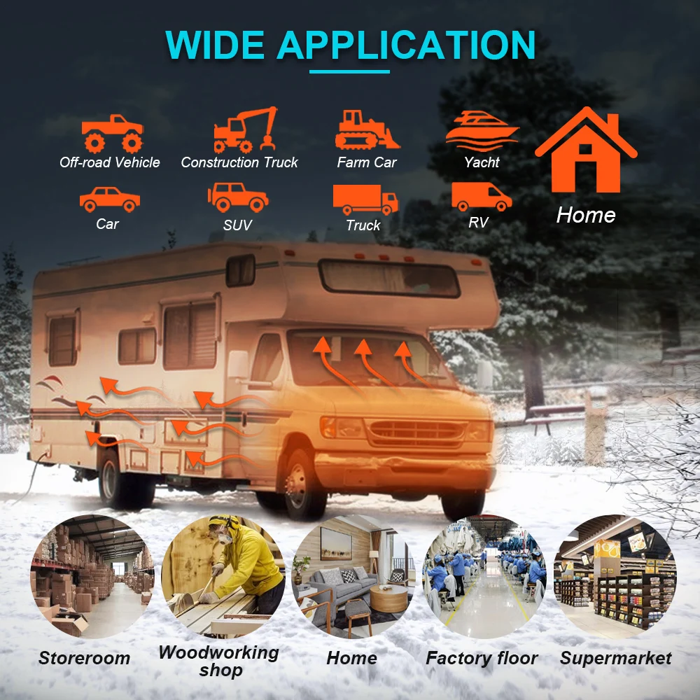 В наличии! Автомобильный обогреватель мощностью 2-8 кВт, 12 В/24 В/220 В, горизонтальный воздушный дизельный обогреватель с 1/4 отверстиями