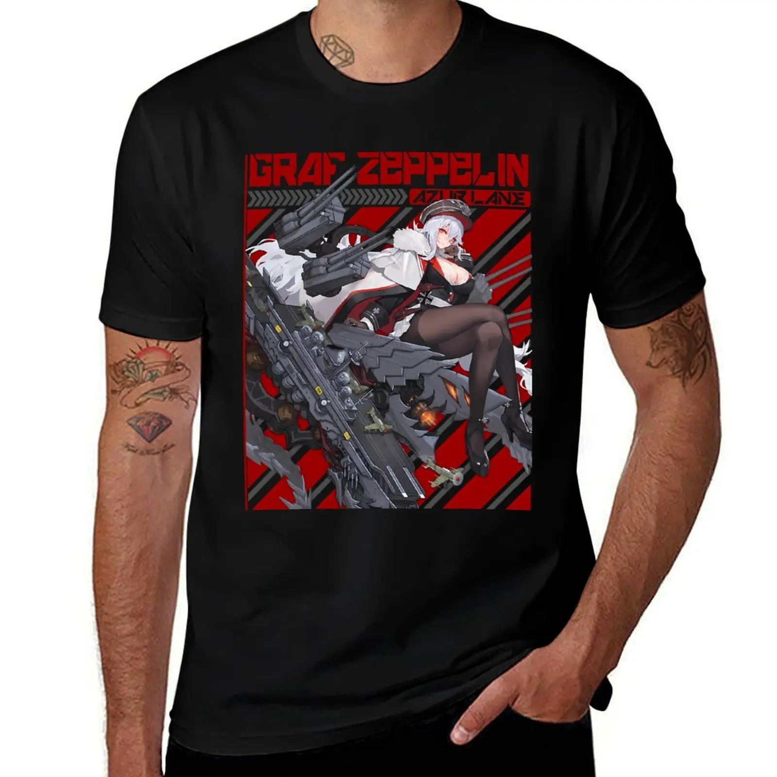 AZUR LANE GRAF ZEPPELIN T-Shirt Work Utility Casual Tee Shirt T-Shirt