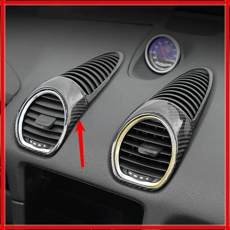 

For Porsche 718 Real Dry Carbon Fiber 2016-2020 Interior Decoration Dashboard Outlet Sticker Cover Modification Accessories
