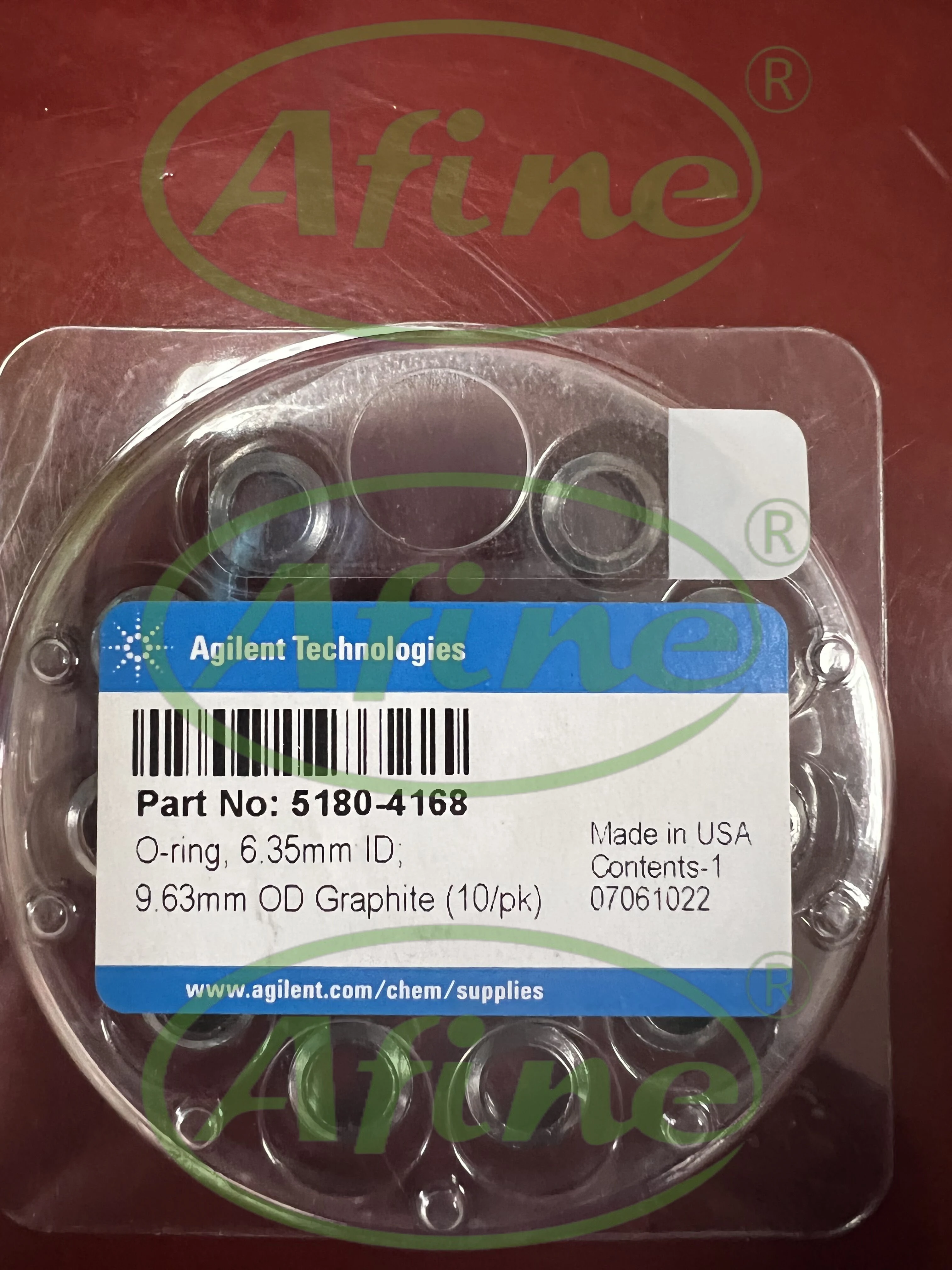 

AFINE Agilent 5180-4168 Inlet liner O-ring Graphite 6.35mm id 9.63mm od 10/pk