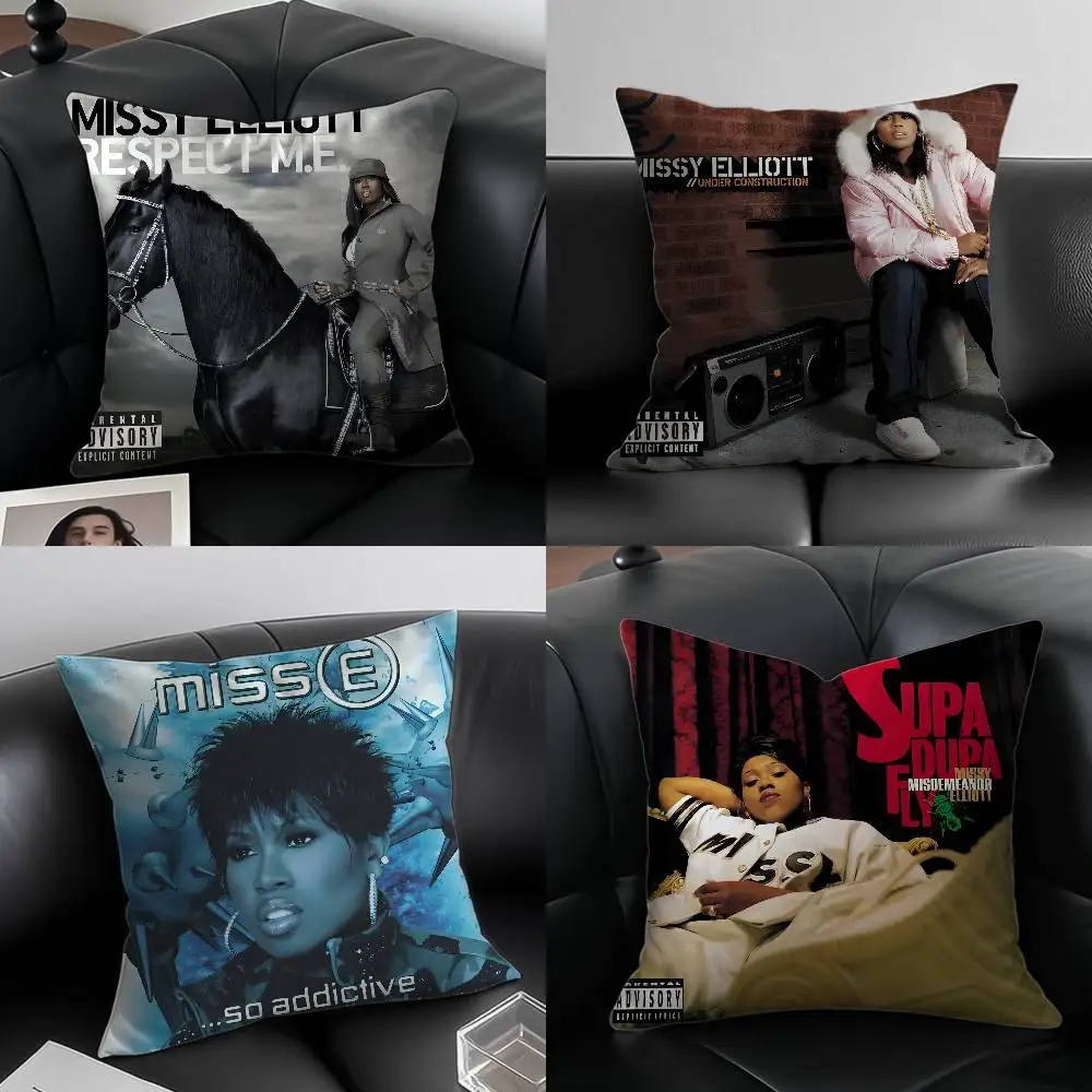 

Rapper M-Missy ElliottS Album Pillow Case Custom Printed Brushed Fleece Pillow, Baby Skin-Touch, Eco-Friendly Dye-Sublimation Cu