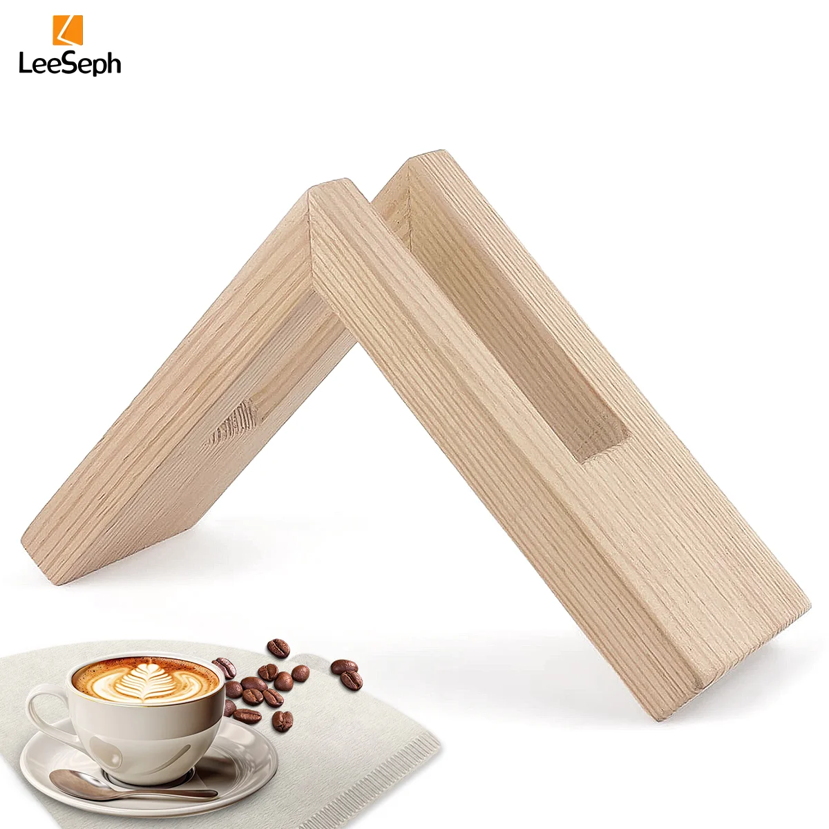 Wooden Coffee Filter Holder, Cone Reusable Coffee Filters Paper Container Stand, Espresso Tool for Home, Office, Cafe, Hotel