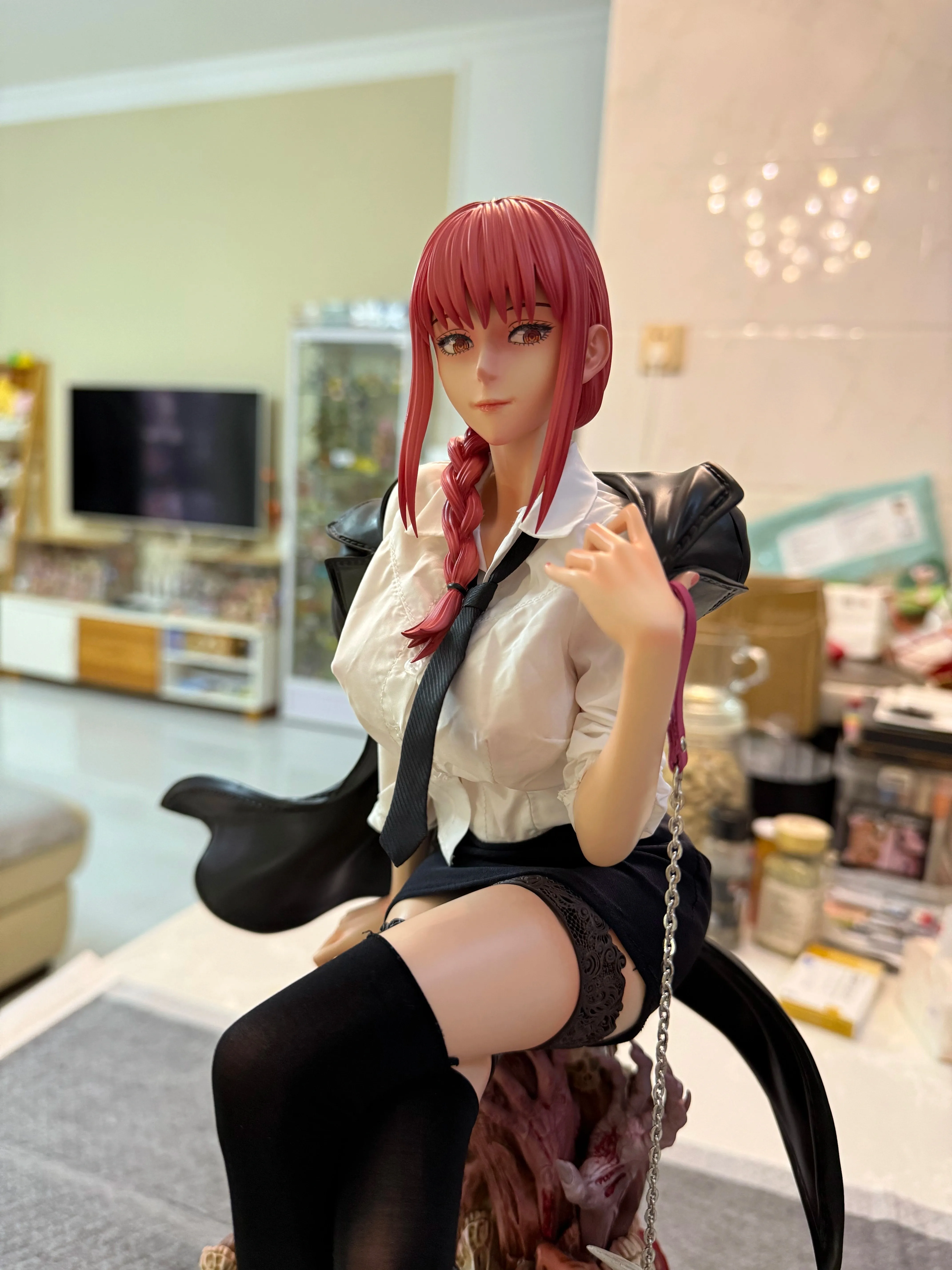 46cmアニメチェンソーマンフィギュアマキマアクションフィギュア特大セクシーマキマスタチューデスクトップオーナメントコレクションモデルおもちゃギフト