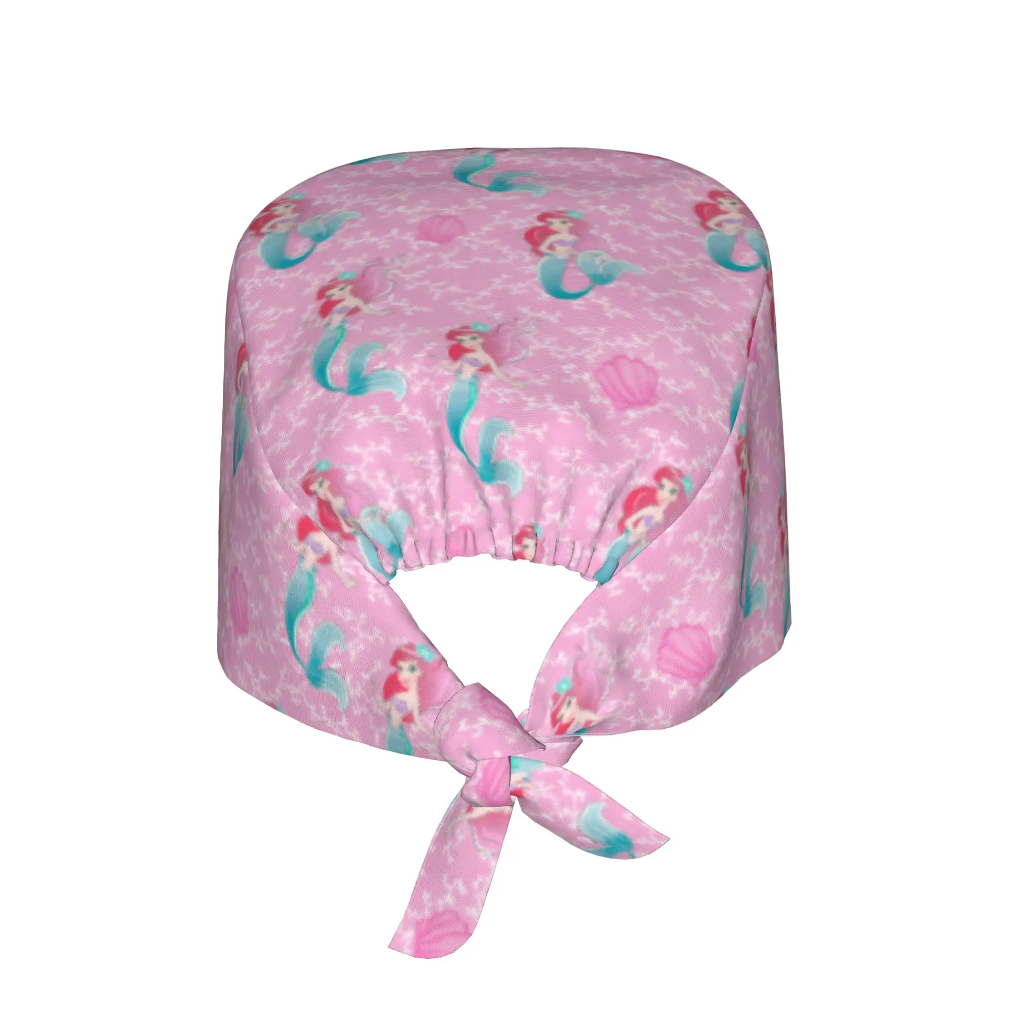 Custom Littles Anime Mermaides Medical Staff Scrubs Hat Men Women Fish Cartoon Doctor Nursing Surgical Cap Scrub Caps