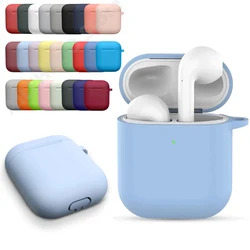 Funda de silicona para Apple AirPods 2 Generación, funda protectora para auriculares inalámbricos con Bluetooth, accesorios con gancho