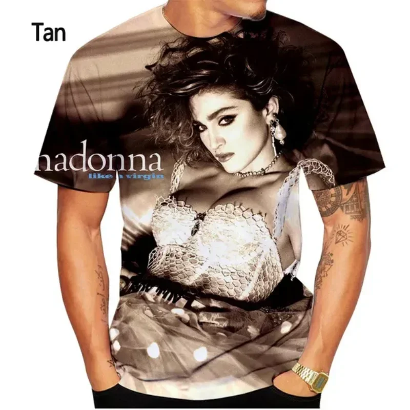 Fashion Men Clothing Pop Female Singer Madonna 3D Print T-shirt Personality Hip Hop Harajuku Street Unisex Oversized T Shirt