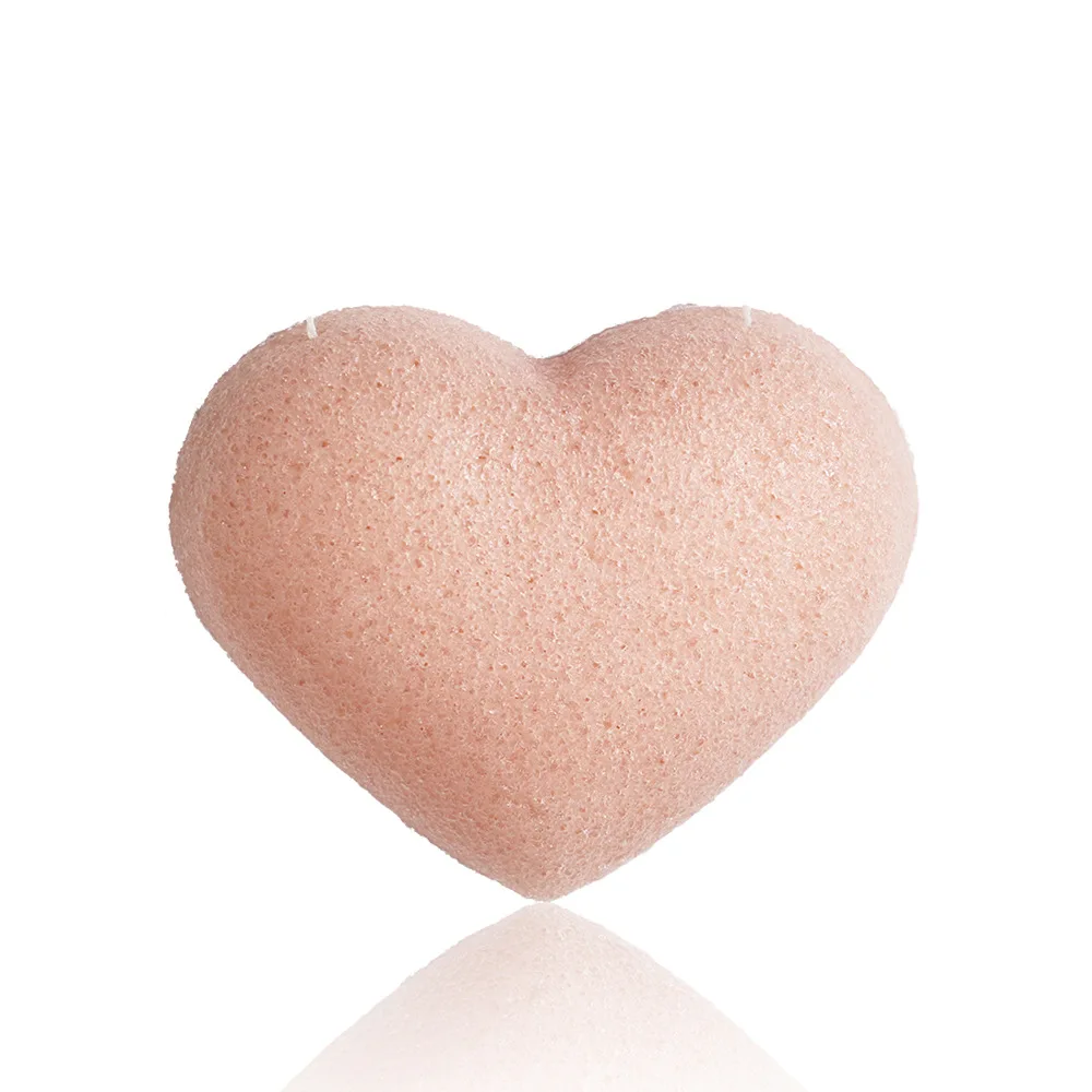 Color Heart-shaped Natural Soft Konjac Facial Puff Face Cleanse Washing Sponge Exfoliator Cleansing Sponge Puff Skin Care Tool