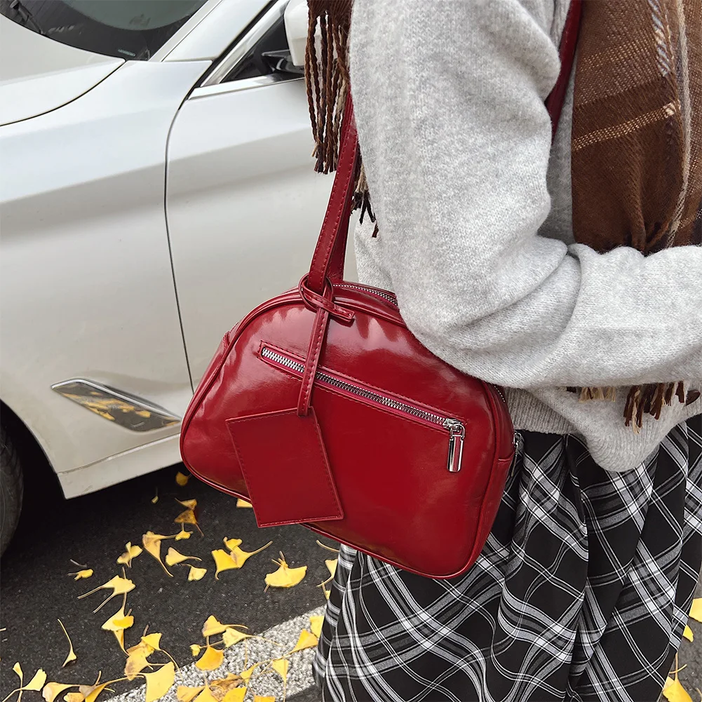 Bolso de hombro de PU para mujer, bolso de moda para axila, bolso de transporte Vintage de gran capacidad, bolso Hobo elegante con múltiples bolsillos, bolso de hombro Retro