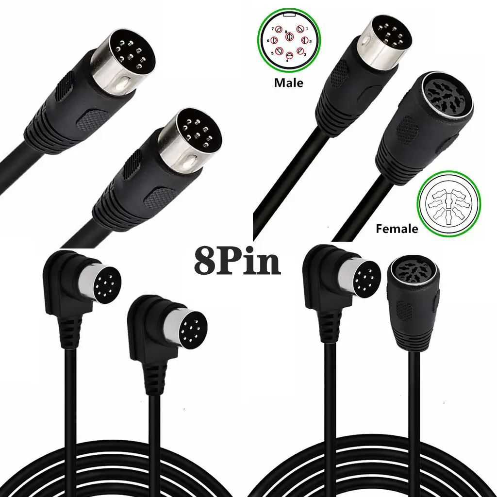 8-PIN DIN Male to Female MIDI 8PIN Extender Coupler Joiner for 5 7 8 Midi Cable and Bang & Olufsen B&O BEOLAB Powerlink MK2 MK3