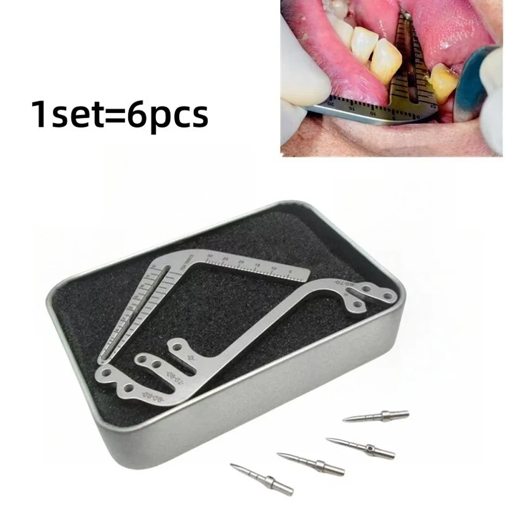 

Dental Implant Guide Set with Planting Locator Drilling Positioning and Angle Ruler for Oral Surgery Implant Tools Kit