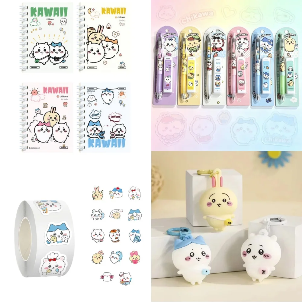 Stationery set Chiikawa Usagi Hachiware Keychain Cute Couple Bag Charm Car Keyring & Backpack Pendant Bag Charm Fans Gift키체인